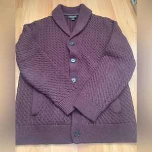 Banana Republic Shawl Cable Knit Cardigan in Burgundy size Large